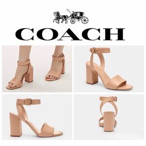 Coach Women's Beige Block Heel Sandals limited addition size 9.5
